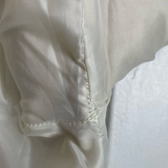 Vintage Y2K Faux Fur Creamy White Teddy 70s Jacket w/ Knit Tan cuffs & hem - Picture 14 of 15